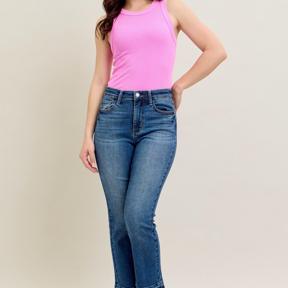 Judy Blue High Waisted Ankle Cropped Jeans in Classic Blue 7/28 NWT